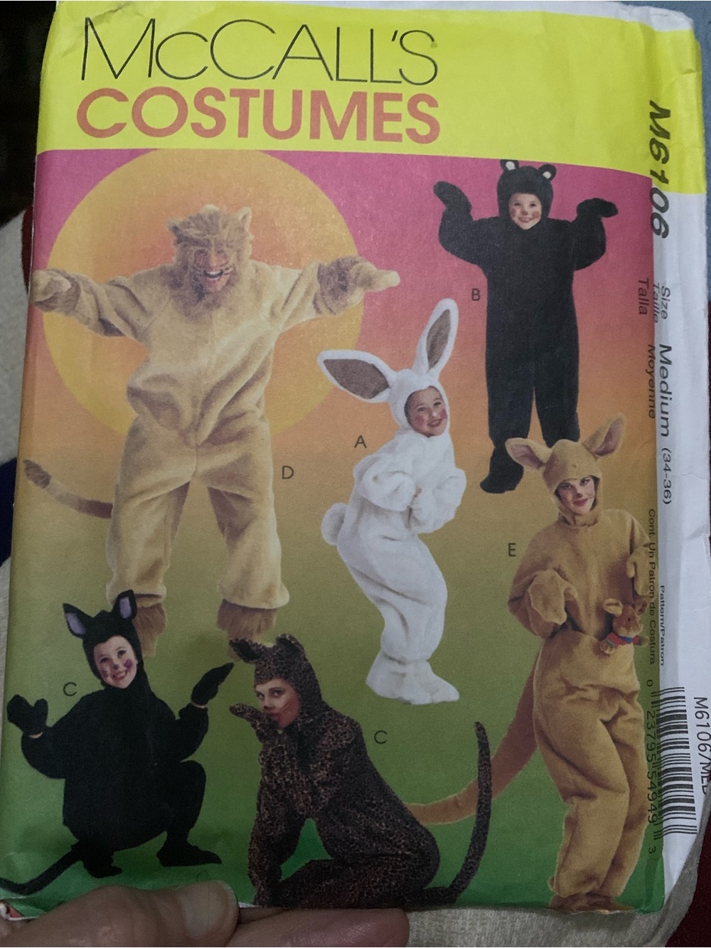 McCall’s Kids & Adults Animal Costume Patterns. New; patterns haven’t been cu